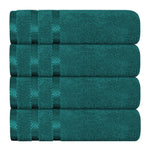 OLIVIA ROCCO Belmont Viscose Stripe Jade Green Towels 100% Cotton Hotel Quality Easy-Care Hotel-Quality Bathroom