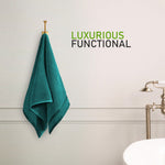 OLIVIA ROCCO Belmont Viscose Stripe Jade Green Towels 100% Cotton Hotel Quality Easy-Care Hotel-Quality Bathroom