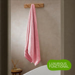 OLIVIA ROCCO Belmont Viscose Stripe Pink Towels 100% Cotton Hotel Quality Super Absorbent
