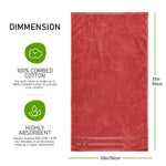 OLIVIA ROCCO Belmont Viscose Stripe Red Towels 100% Cotton Hotel Quality Super Absorbent