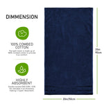 OLIVIA ROCCO Belmont Viscose Stripe Royal Blue Towels 100% Cotton Hotel Quality 10 Piece