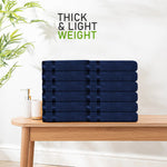 OLIVIA ROCCO Belmont Viscose Stripe Royal Blue Towels 100% Cotton Hotel Quality 10 Piece