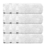 OLIVIA ROCCO Belmont Viscose Stripe White Towels 100% Cotton Hotel Quality Bath Towels