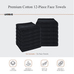 OLIVIA ROCCO Rhodes Towel Black 100% Cotton Hotel Quality Super Absorbent Hand Towels