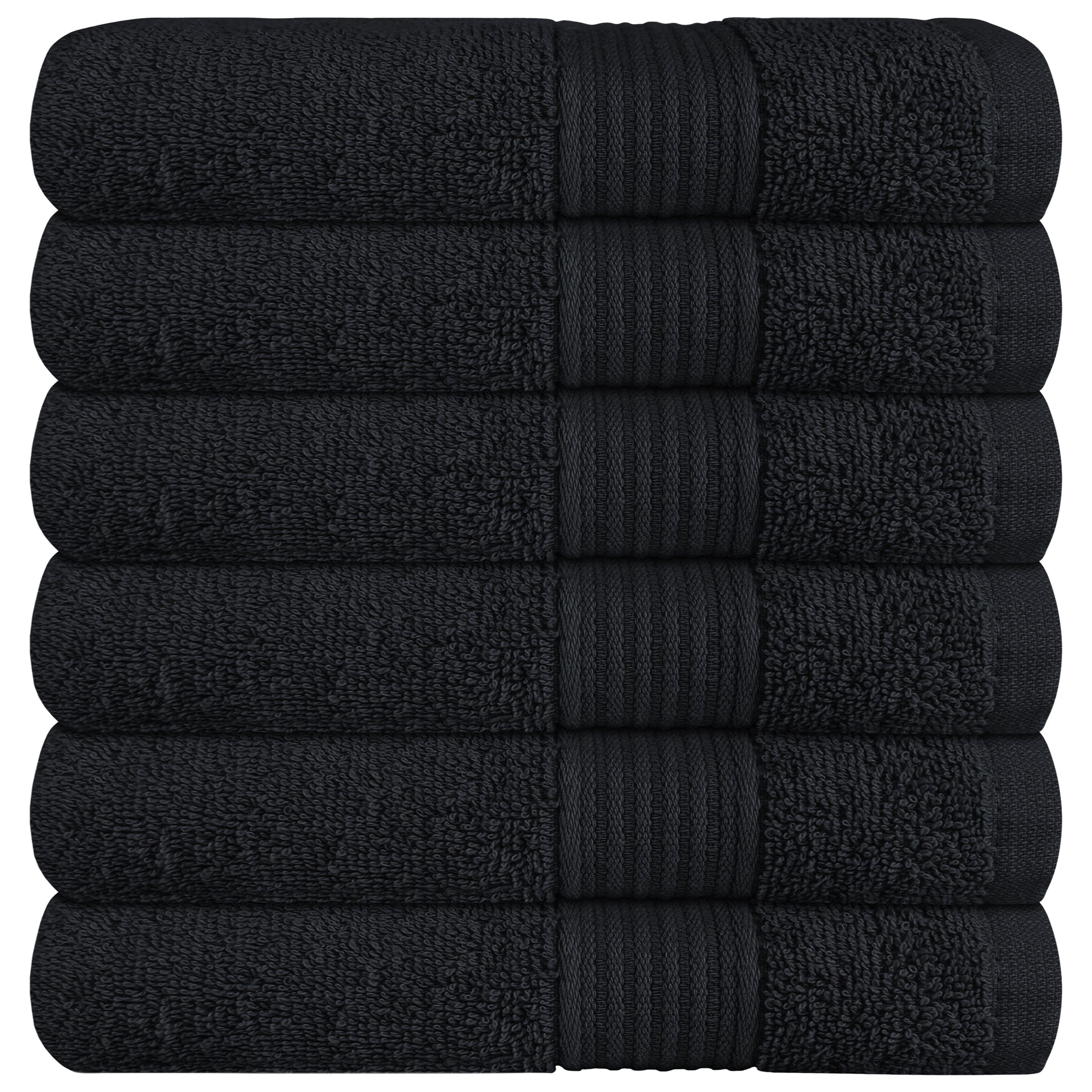 OLIVIA ROCCO Rhodes Towel Black 100% Cotton Hotel Quality Super Absorbent Hand Towels