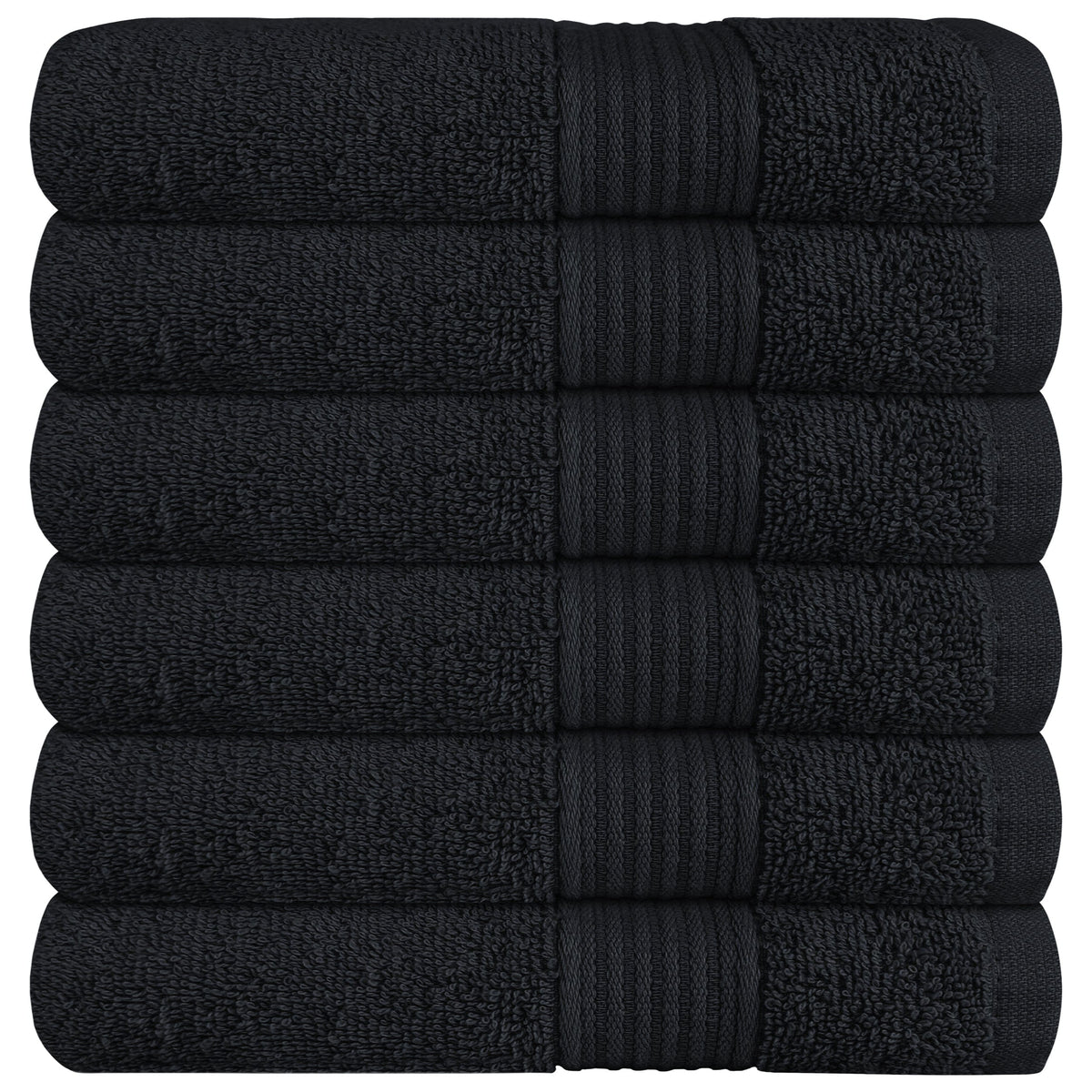 OLIVIA ROCCO Rhodes Towel Black 100% Cotton Hotel Quality Super Absorbent Hand Towels