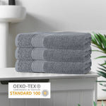 OLIVIA ROCCO Rhodes Towel Silver 100% Cotton Hotel Quality Soft And Ultra Absorbent Hand