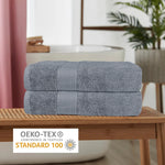 OLIVIA ROCCO Rhodes Towel Silver 100% Cotton Hotel Quality Soft And Ultra Absorbent Hand