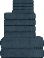 OLIVIA ROCCO Monaco 10 Piece Luxury Egyptian Cotton Towel Set 500 GSM With 4 Face Towels