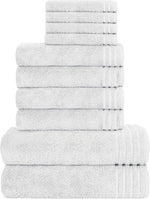 OLIVIA ROCCO Monaco 10 Piece Luxury Egyptian Cotton Towel Set 500 GSM With 4 Face Towels