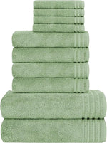 OLIVIA ROCCO Monaco 10 Piece Luxury Egyptian Cotton Towel Set 500 GSM With 4 Face Towels