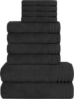OLIVIA ROCCO Monaco 10 Piece Luxury Egyptian Cotton Towel Set 500 GSM With 4 Face Towels