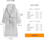 OLIVIA ROCCO Hydro Ribbed Ultra Soft 100% Cotton Hooded Bath Robe With Pockets And Belt