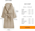 OLIVIA ROCCO Hydro Ribbed Ultra Soft 100% Cotton Hooded Bath Robe With Pockets And Belt