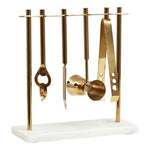 Omari Marble And Gold Finish Bar Tool Stand - Bargainia.com - 5018705980805