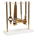 Omari Marble And Gold Finish Bar Tool Stand - Bargainia.com - 5018705980805