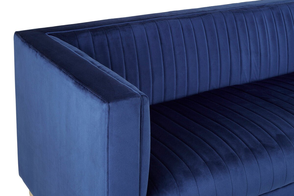 Opal 3 Seat Deep Blue Sofa - Bargainia.com - 
