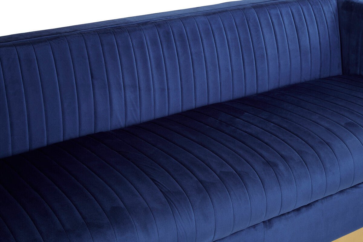 Opal 3 Seat Deep Blue Sofa - Bargainia.com - 