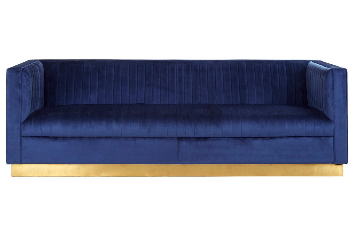 Opal 3 Seat Deep Blue Sofa - Bargainia.com - 