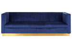 Opal 3 Seat Deep Blue Sofa - Bargainia.com - 