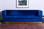 Opal 3 Seat Deep Blue Sofa - Bargainia.com - 