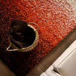 Orange Ombre Blend Thick Shaggy Rug - California - Bargainia.com - 