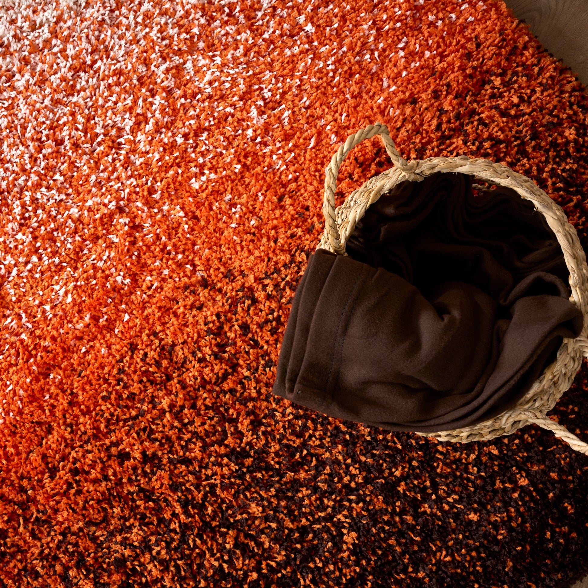 Orange Ombre Blend Thick Shaggy Rug - California Rugs Rug Masters