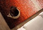 Orange Ombre Blend Thick Shaggy Rug - California - Bargainia.com - 