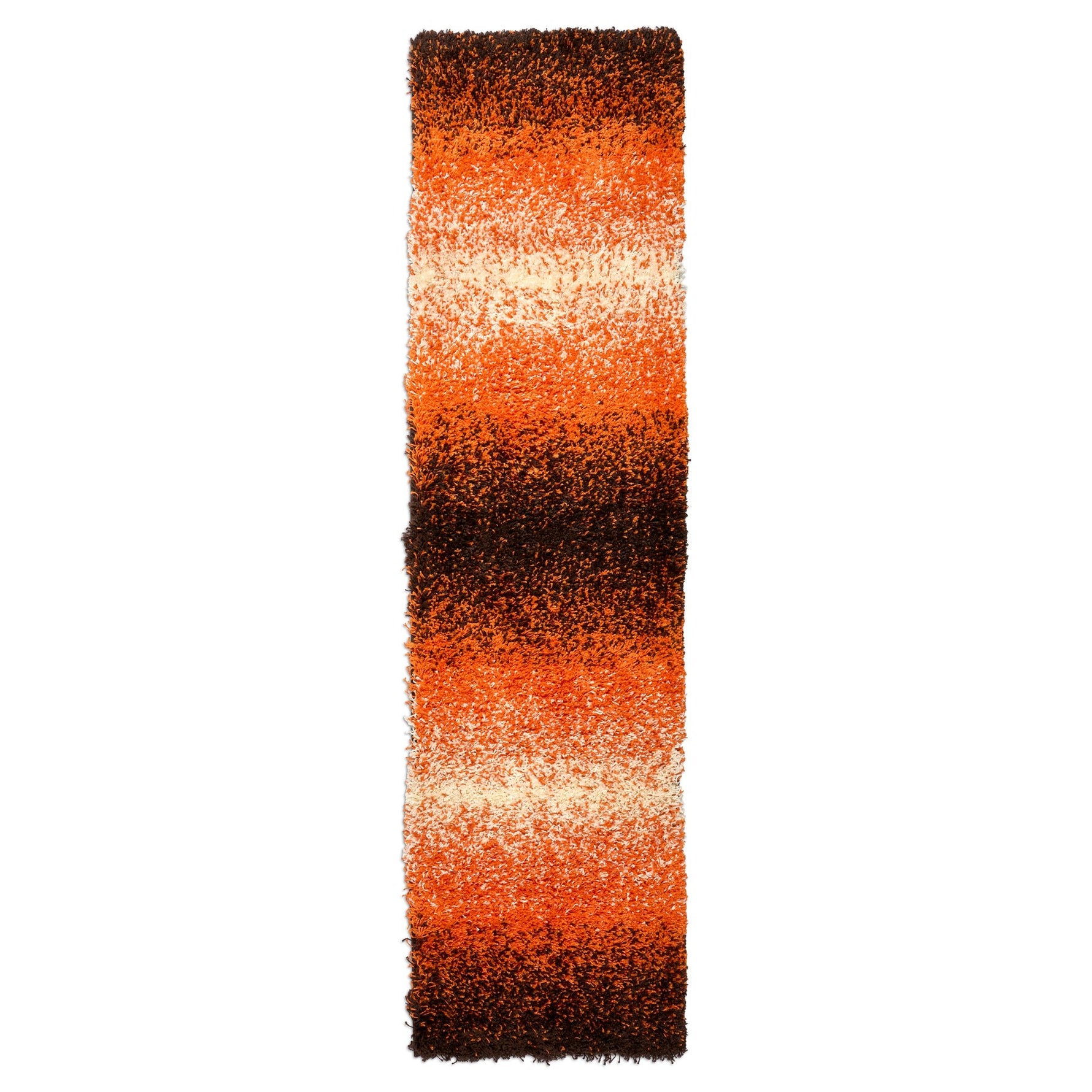 Orange Ombre Blend Thick Shaggy Rug - California - Bargainia.com - 