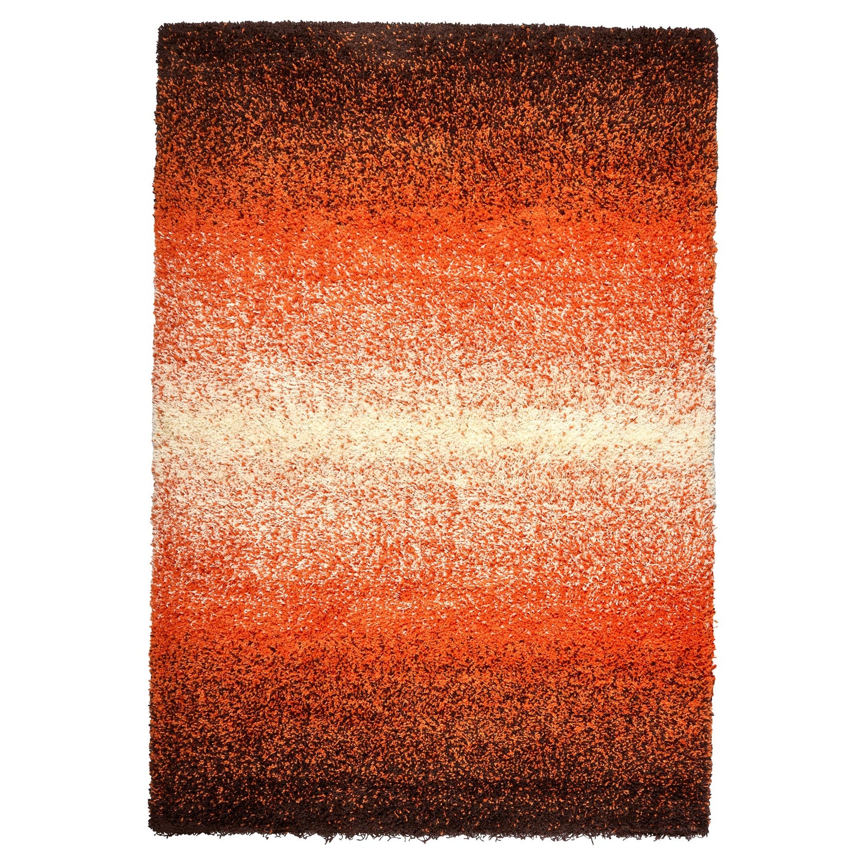 Orange Ombre Blend Thick Shaggy Rug - California - Bargainia.com - 