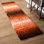 Orange Ombre Blend Thick Shaggy Rug - California - Bargainia.com - 