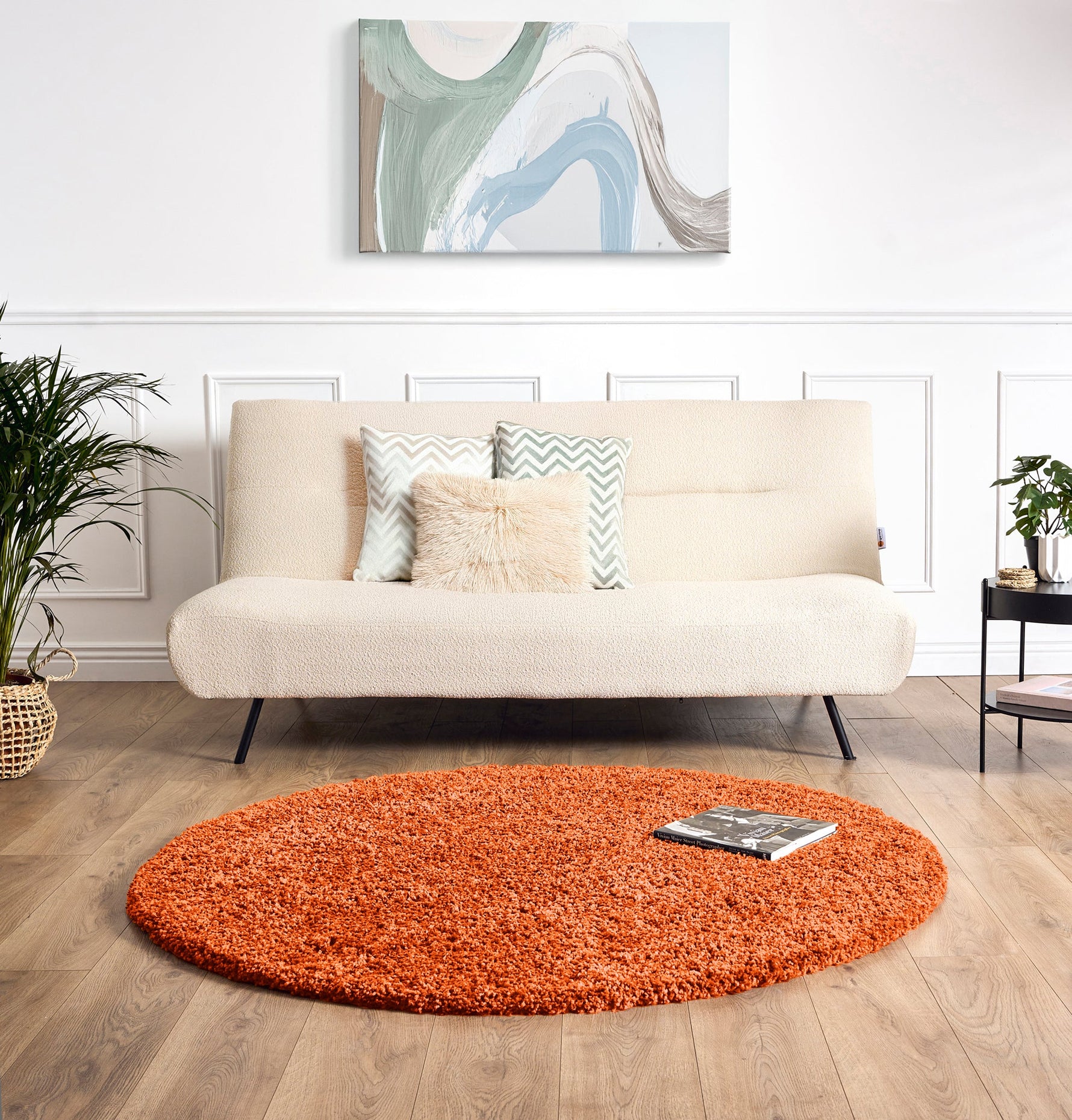 Orange Thick Shaggy Rug - California - Bargainia.com - 