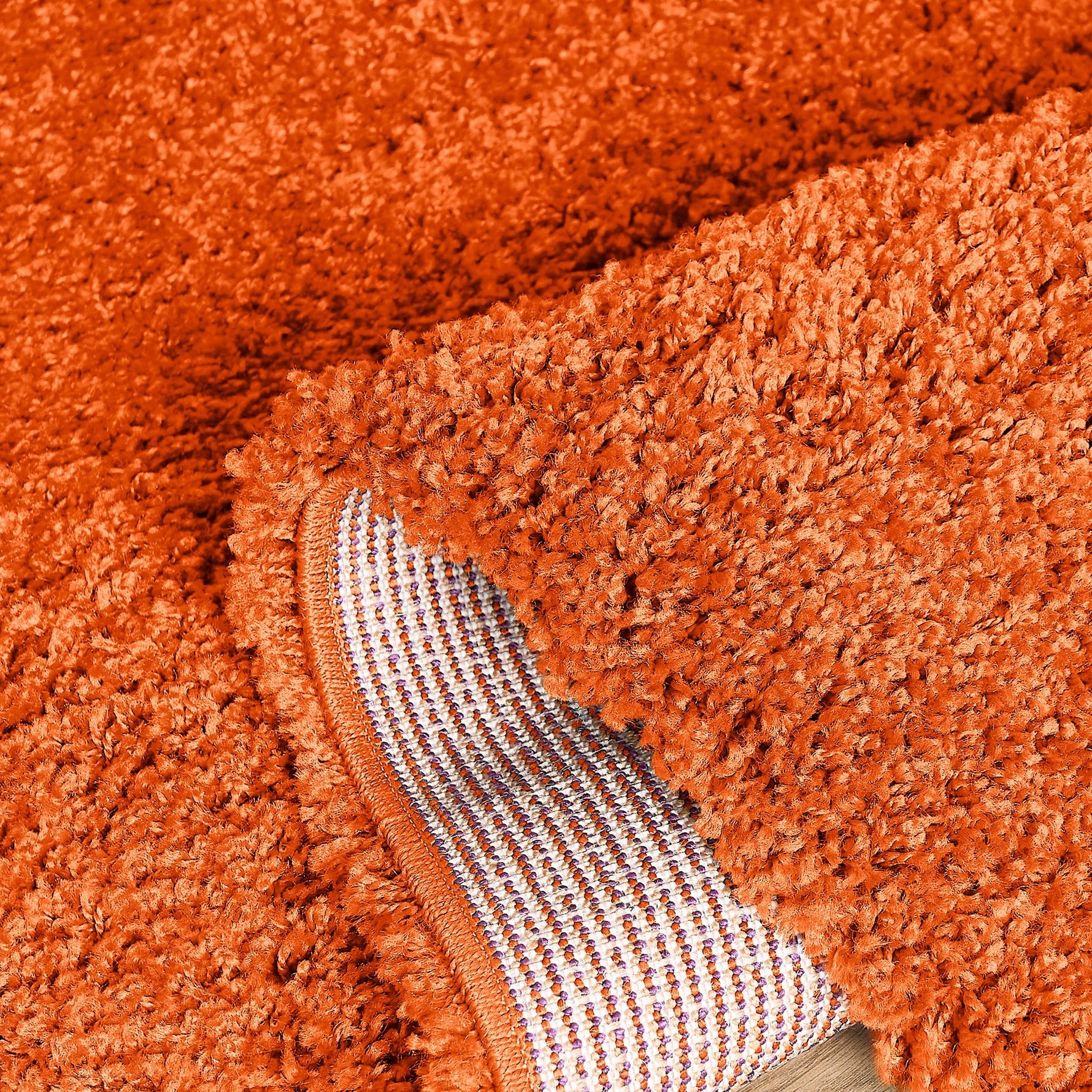 Orange Thick Shaggy Rug - California - Bargainia.com - 