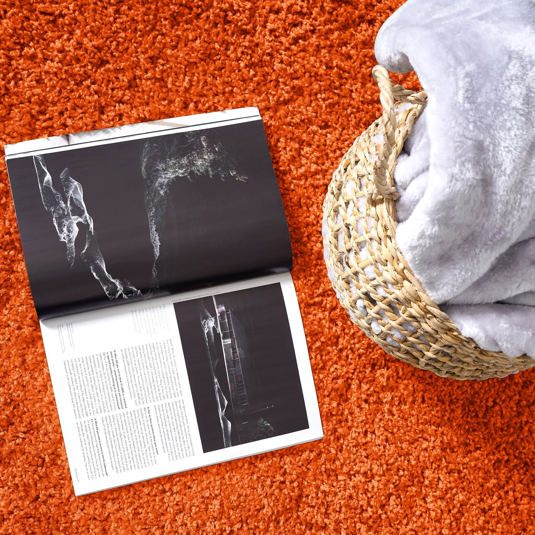 Orange Thick Shaggy Rug - California Rugs Rug Masters