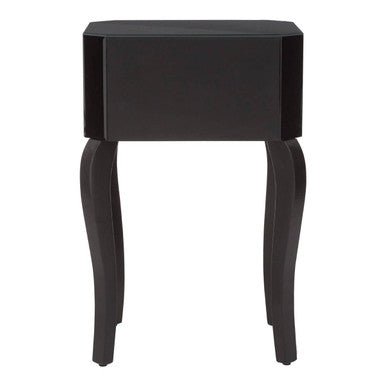 Orchid 1 Drawer Black Mirrored Glass Side Table - Bargainia.com - 5018705339764