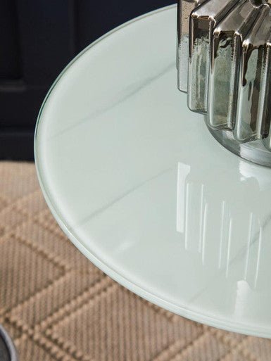 Oria End Table With White Marble Effect Top - Bargainia.com - 5018705476506