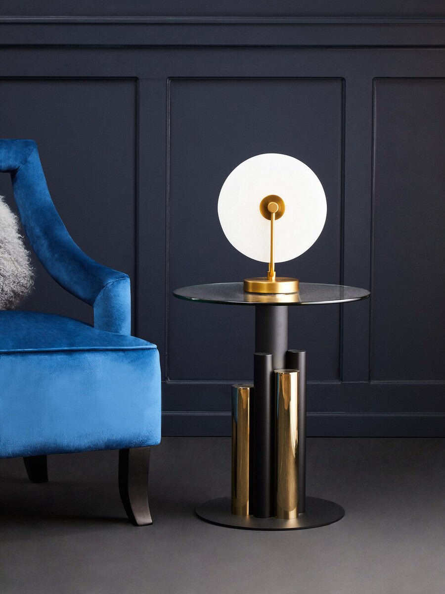 Oria Glass Gold And Black Base Side Table - Bargainia.com - 5018705972763