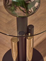 Oria Glass Gold And Black Base Side Table - Bargainia.com - 5018705972763