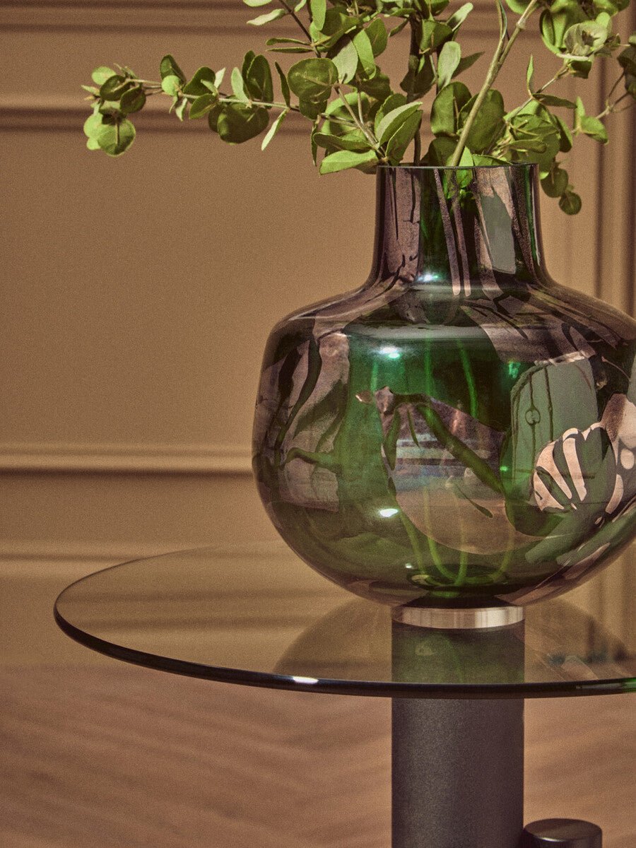 Oria Glass Gold And Black Base Side Table - Bargainia.com - 5018705972763