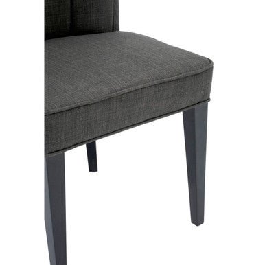 Oria Grey Fabric Dining Chair with Black Legs - Bargainia.com - 5018705403953