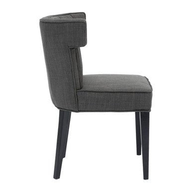 Oria Grey Fabric Dining Chair with Black Legs - Bargainia.com - 5018705403953
