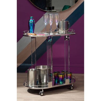 Oria Oval Mirrored Trolley - Bargainia.com - 5018705476681