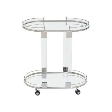 Oria Oval Mirrored Trolley - Bargainia.com - 5018705476681