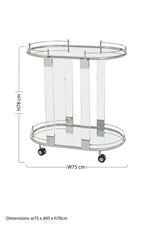 Oria Oval Mirrored Trolley - Bargainia.com - 5018705476681