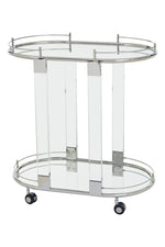 Oria Oval Mirrored Trolley - Bargainia.com - 5018705476681