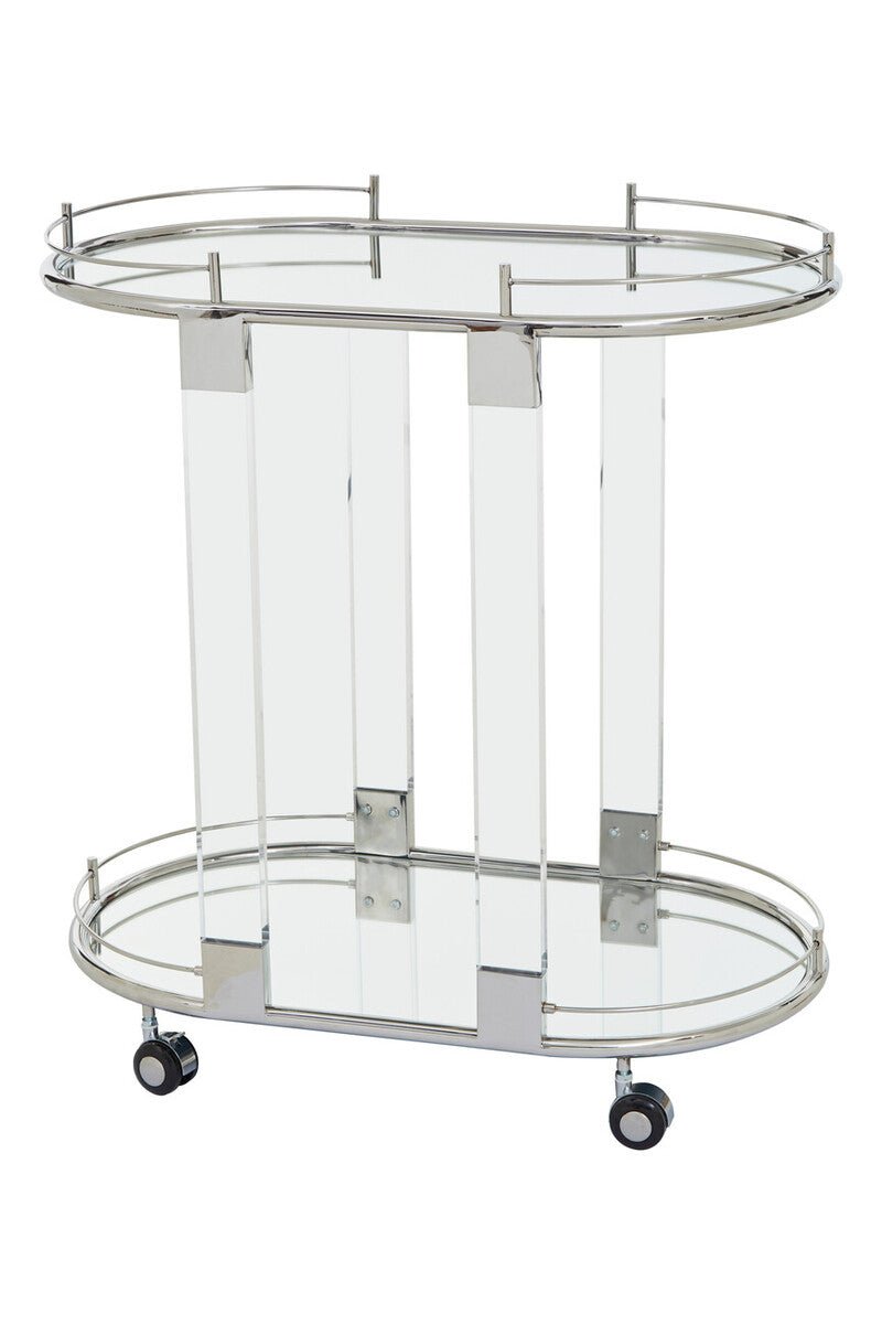 Oria Oval Mirrored Trolley - Bargainia.com - 5018705476681