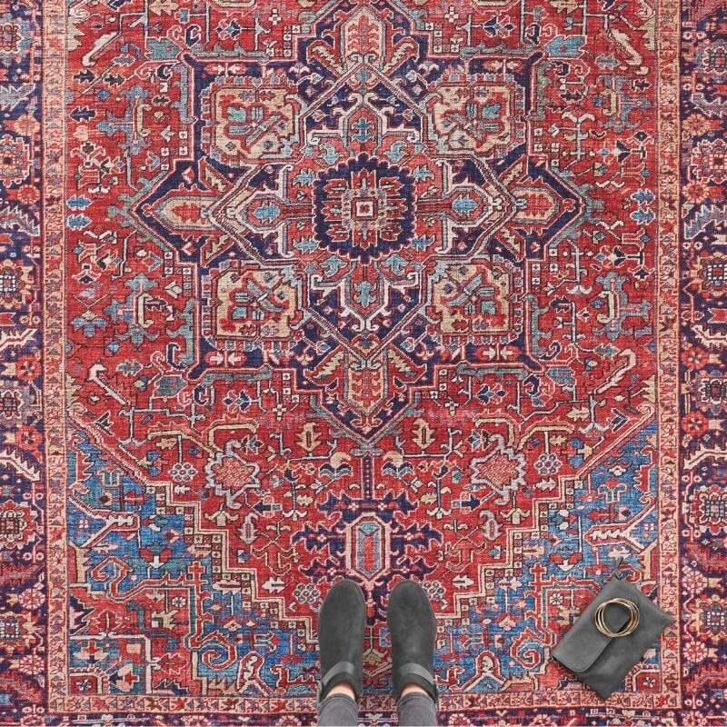 Oriental Amata Rug Red Colour - Bargainia.com - 4260648234953 - 104012-80x150