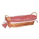 Orla Red Gingham Lining Oblong Willow Bread Basket - Bargainia.com - 5018705724997