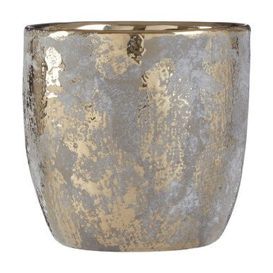 Orvena Large Grey and Gold Ceramic Planter - Bargainia.com - 5018705434360