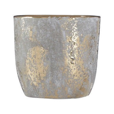Orvena Small Grey and Gold Ceramic Planter - Bargainia.com - 5018705434377